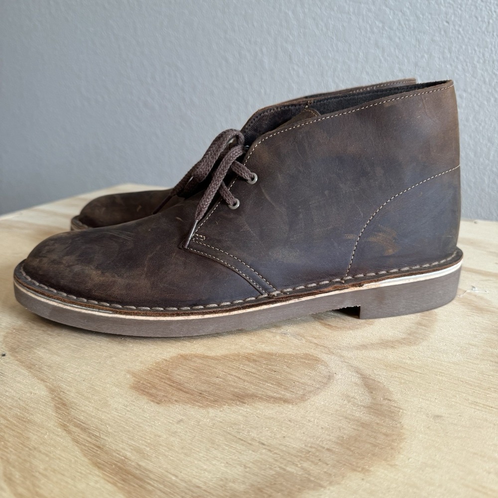 Clark's Men's Size 10.5 Bushacre 2 Chukka‎ Brown Lace Up Boot